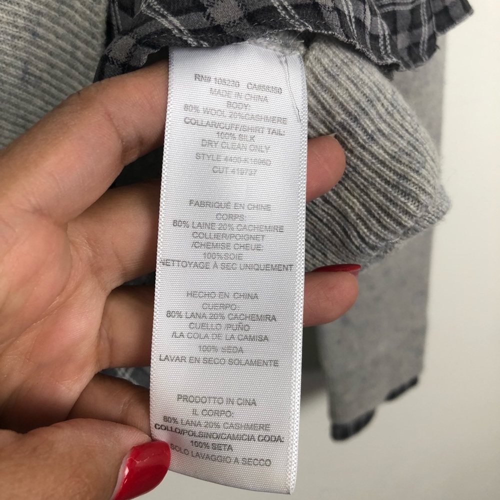 Joie Zhen Faux Shirt Wool/Cashmere PulloverSweater - Picture 5 of 8